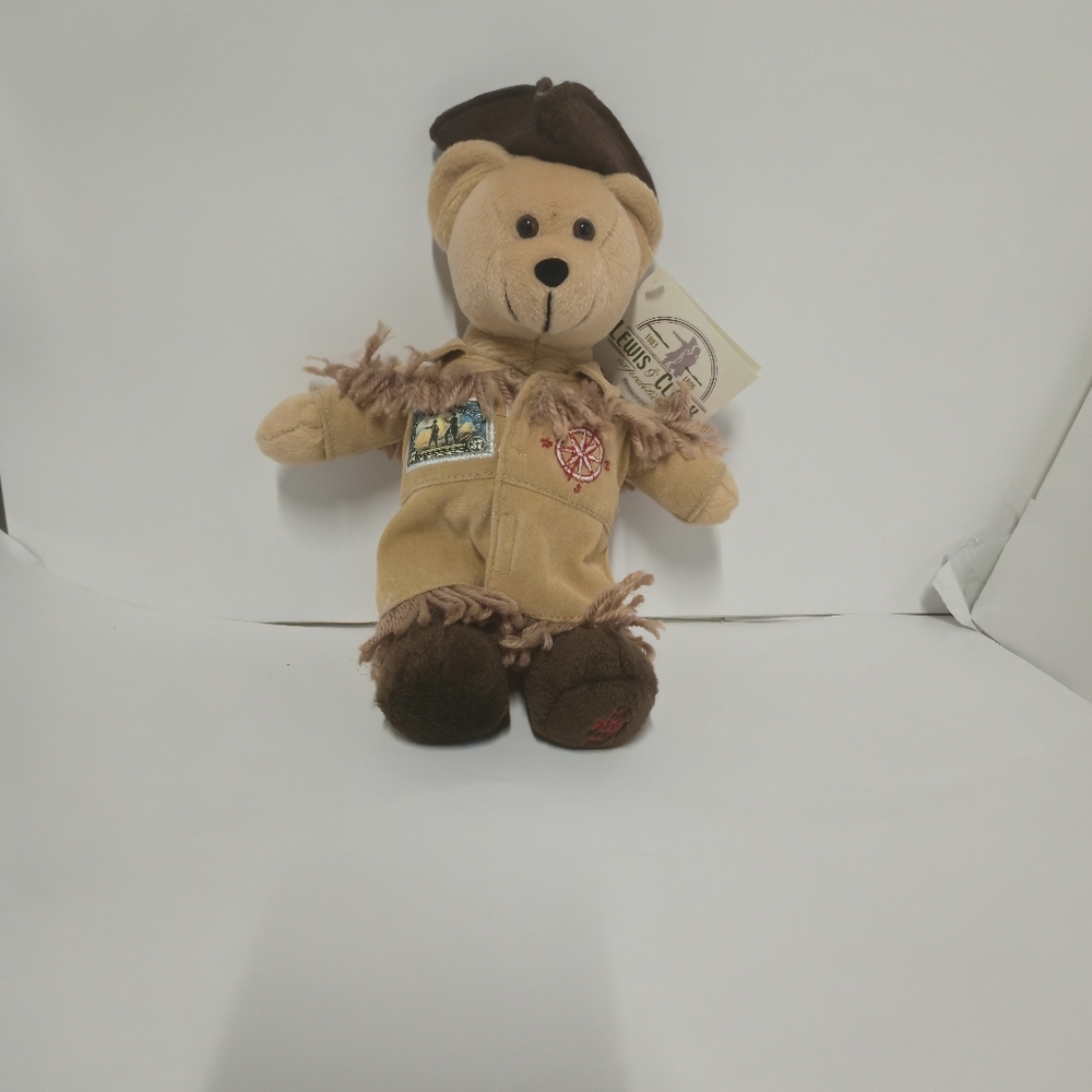 Vintage 2004 USPS Lewis & Clark Stamp Bear Plush 9" Limited Edition With Stamp